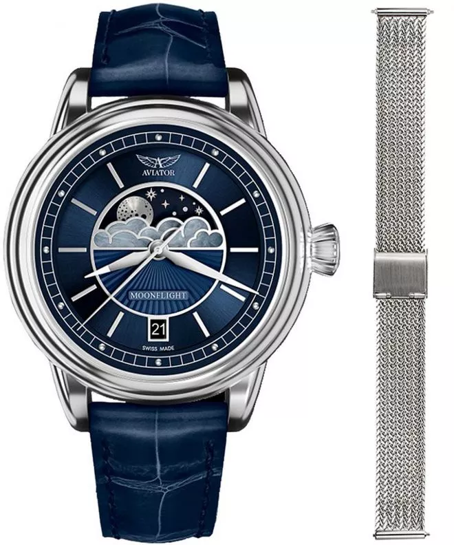 Ρολόι Γυναικεία Aviator Moonflight + bransoleta Morellato V.1.33.0.255.4-W-SET