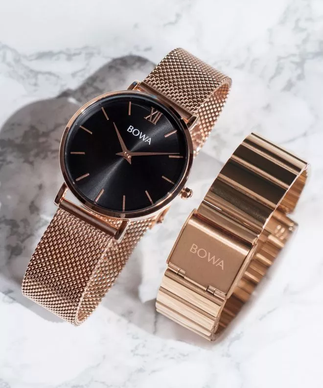 Ρολόι Γυναικεία BOWA London Black Rose-Gold 33 SET LO337-17-167M