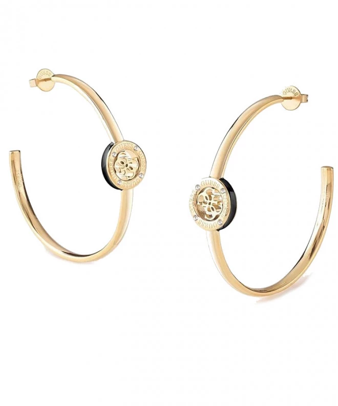 Σκουλαρίκια Guess Kolczyki 4G Loop JUBE02284JWYGBKT-U