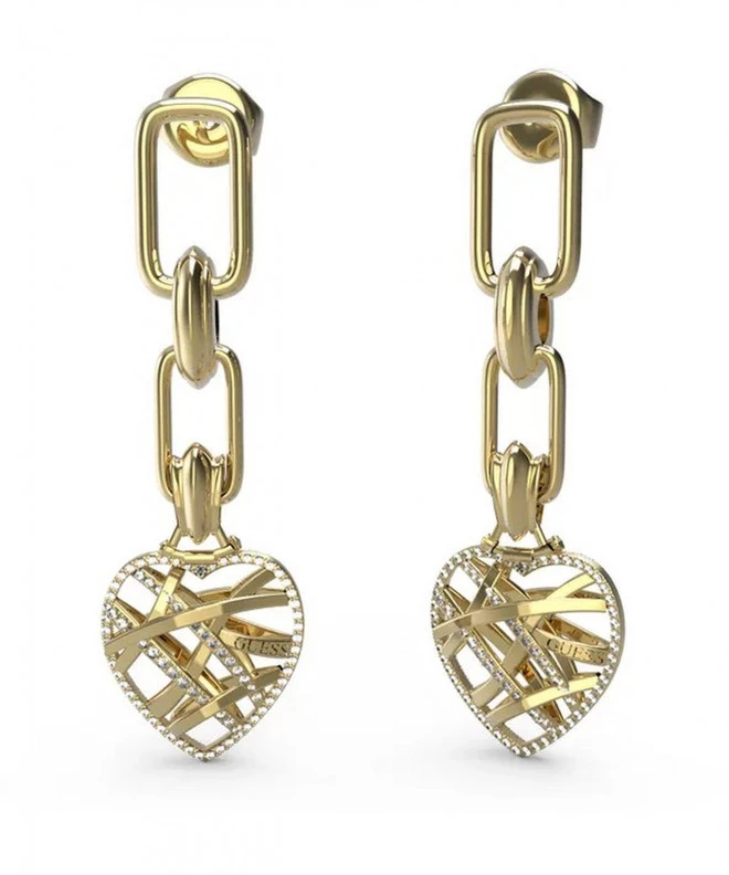 Σκουλαρίκια Guess Kolczyki Heart Cage JUBE03096JWYGT/U