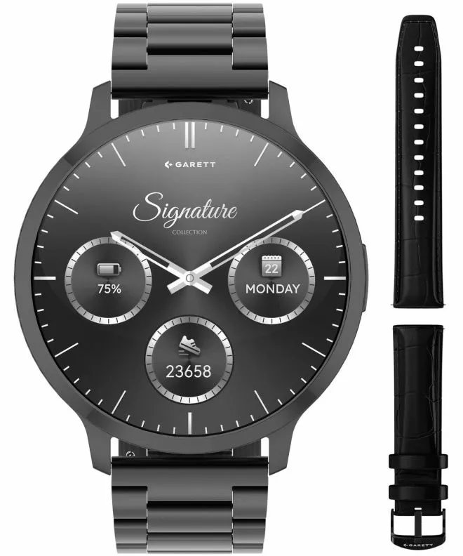 Smartwatch Ανδρικά Garett Edge μαύρο solid Black Solid SET 5904238485156