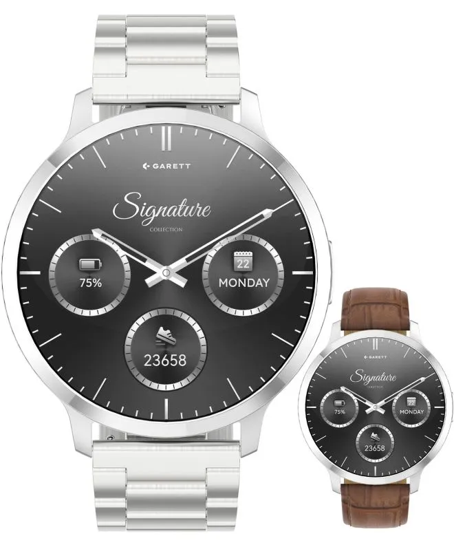 Smartwatch Ανδρικά Garett Signature Edge Silver Solid SET 5904238485163