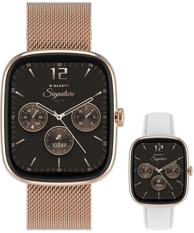 Smartwatch Γυναικεία Garett Signature Flow Rose Gold Mesh SET 5904238485040