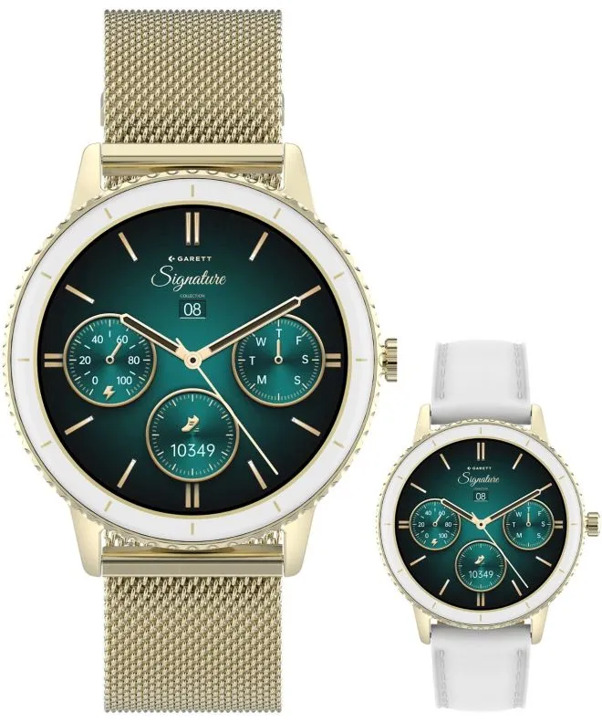 Smartwatch Γυναικεία Garett Signature Grace Gold Mesh SET 5904238485057