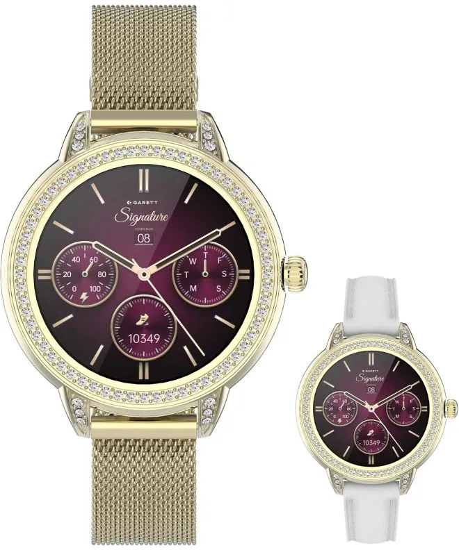 Smartwatch Γυναικεία Garett Signature Stella Gold Mesh SET 5904238485125