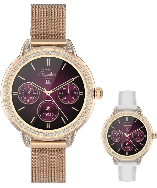 Smartwatch Γυναικεία Garett Signature Stella Rose Gold Mesh SET 5904238485118