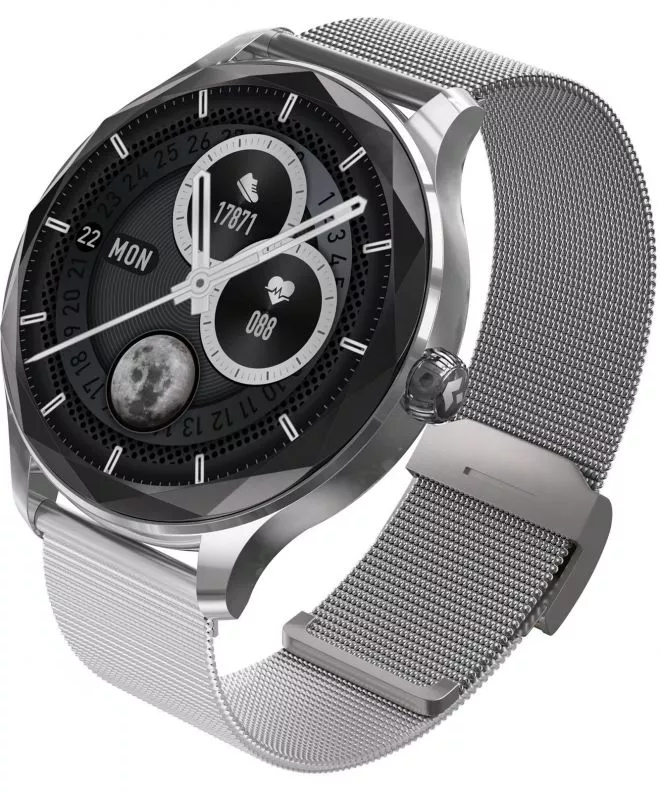 Smartwatch για Γυναίκες και Άνδρες Garett Viva Ασημένιο SET 5904238486122