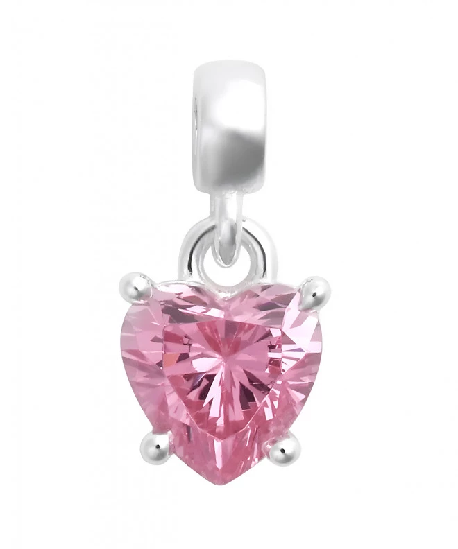 Κρεμάστρα Daniel Wellington Heart Pink Crystal Charm Silver DW00401054