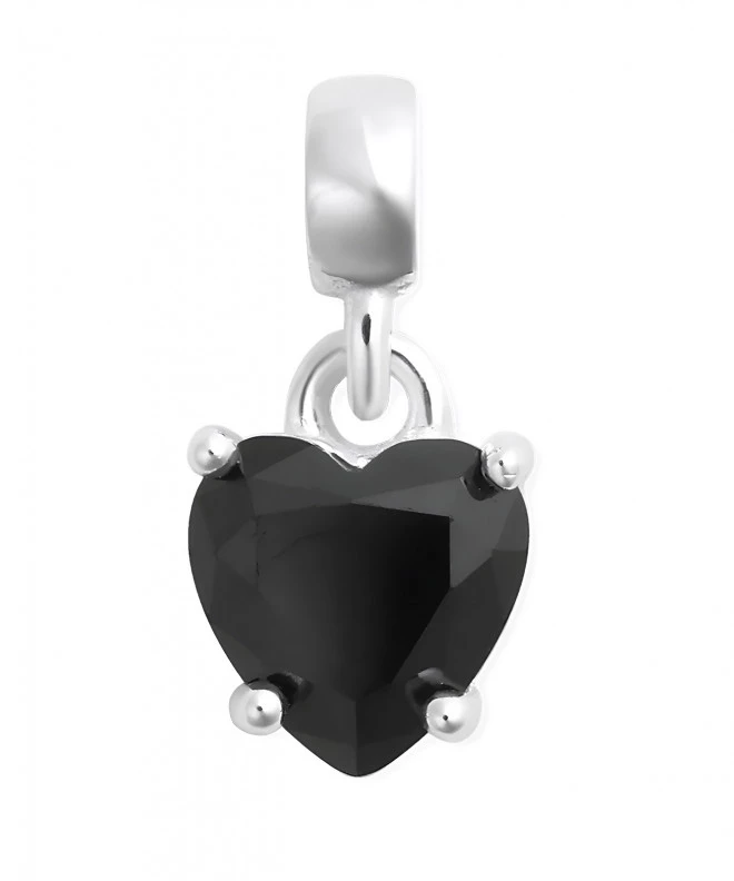 Κρεμάστρα Daniel Wellington Heart Black Crystal Charm Silver DW00401052