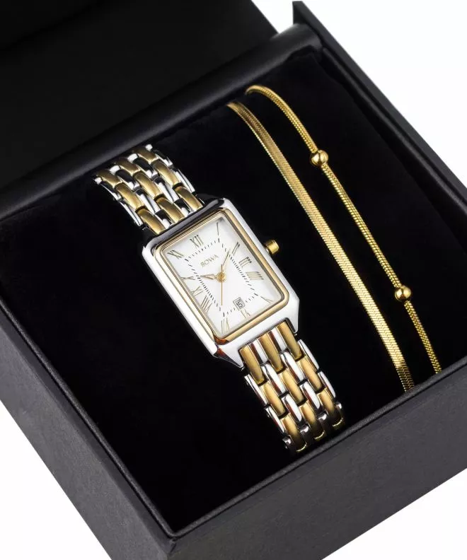 Ρολόι Γυναικεία BOWA Barcelona Pearl Gold Steel 23 Gift Set BC2345-154-148S-419-01