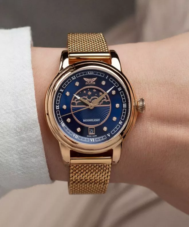 Ρολόι Γυναικεία Aviator Douglas Moonflight Blue Diamonds Limited Edition V.1.33.2.380.5