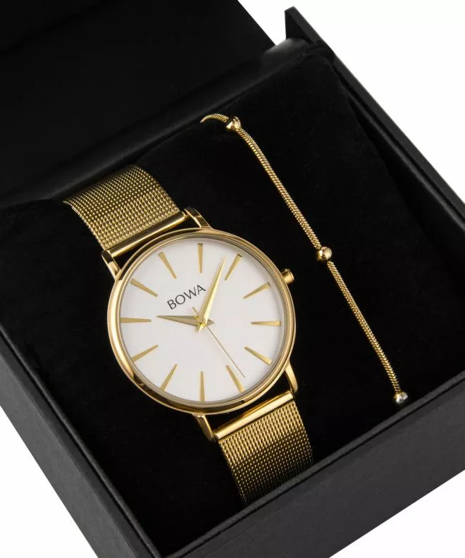BOWA Praha Silver-Gold Mesh 38 Gift Set (ρολόι + βραχιόλι) PH384-54-184M-419-04