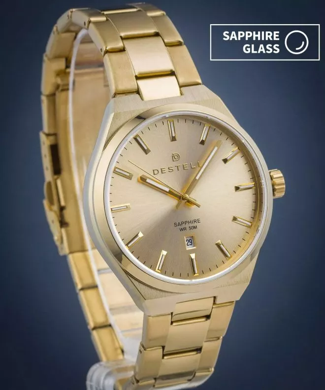 Ρολόι Ανδρικά DESTELL Aries Full Gold Steel Sapphire AR404-44-204S