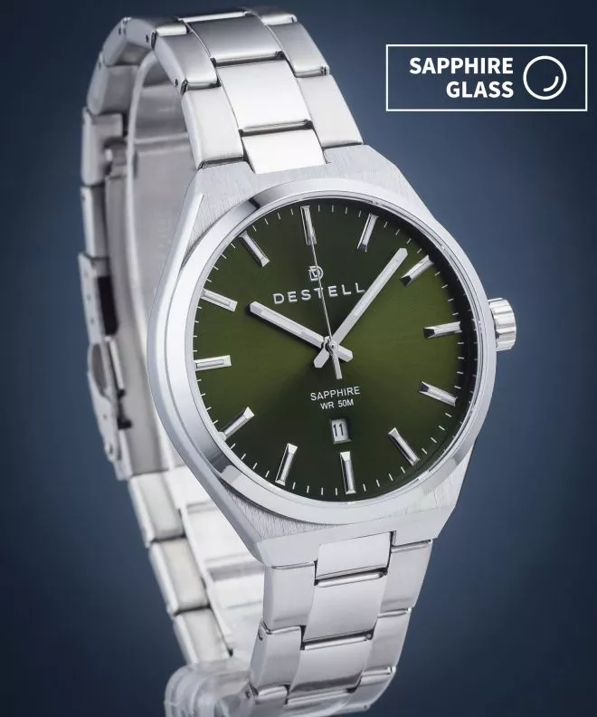 Ρολόι Ανδρικά DESTELL Aries Green Silver Steel Sapphire AR405-05-205S