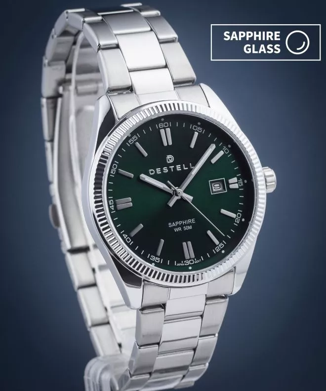Ρολόι Ανδρικά DESTELL Loup Green Silver Steel Sapphire LU3855-05-205S
