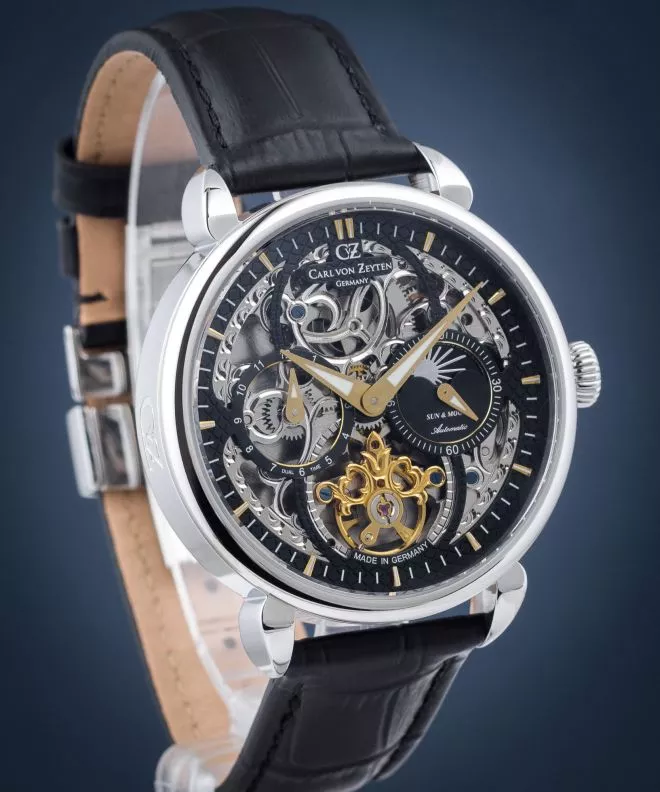 Ρολόι Ανδρικά Carl von Zeyten Neukirch Sun & Moon Skeleton Automatic CVZ0005BKGS