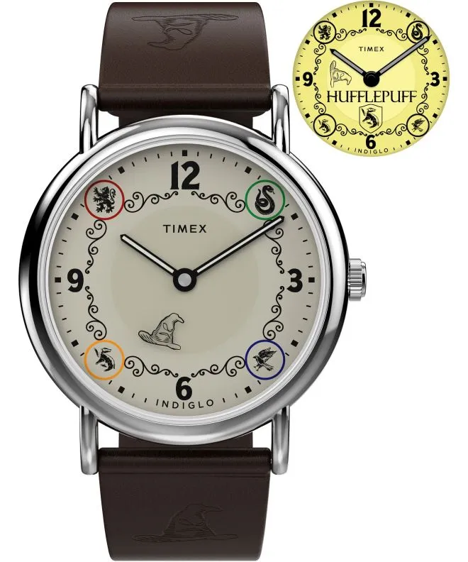 Ρολόι για Γυναίκες και Άνδρες Timex Harry Potter X Weekender Hufflepuff House 38mm Leather Strap TW2Y76600