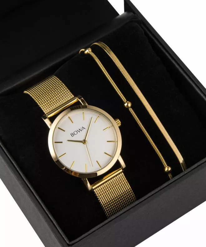 BOWA Tokyo White-Gold Mesh 33 Gift Set (ρολόι + βραχιόλι) TO334-24-164M-419-01