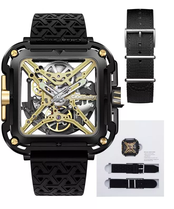 Ρολόι Ανδρικά Ciga Design X Series Gorilla Black DLC & Gold Titanium Automatic X021-BLGO-W25BK