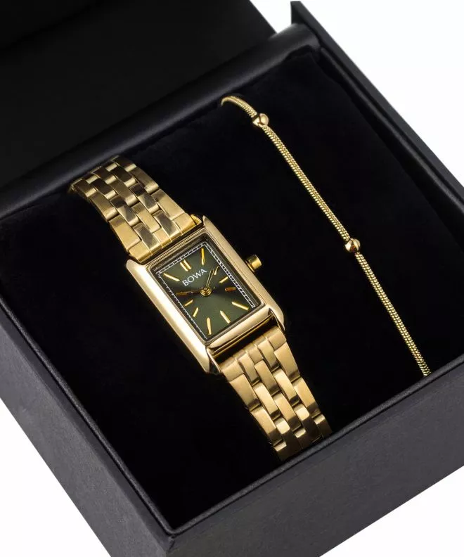 Ρολόι Γυναικεία BOWA Paris Green-Gold Steel 20 Gift Set PS194-04-144S-419-04