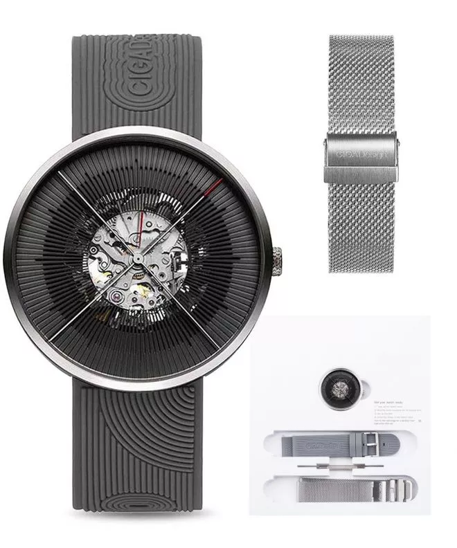 Ρολόι Ανδρικά Ciga Design J Series Zen Karesansui Automatic Mechanical Skeleton SET J011-SIBL-W35