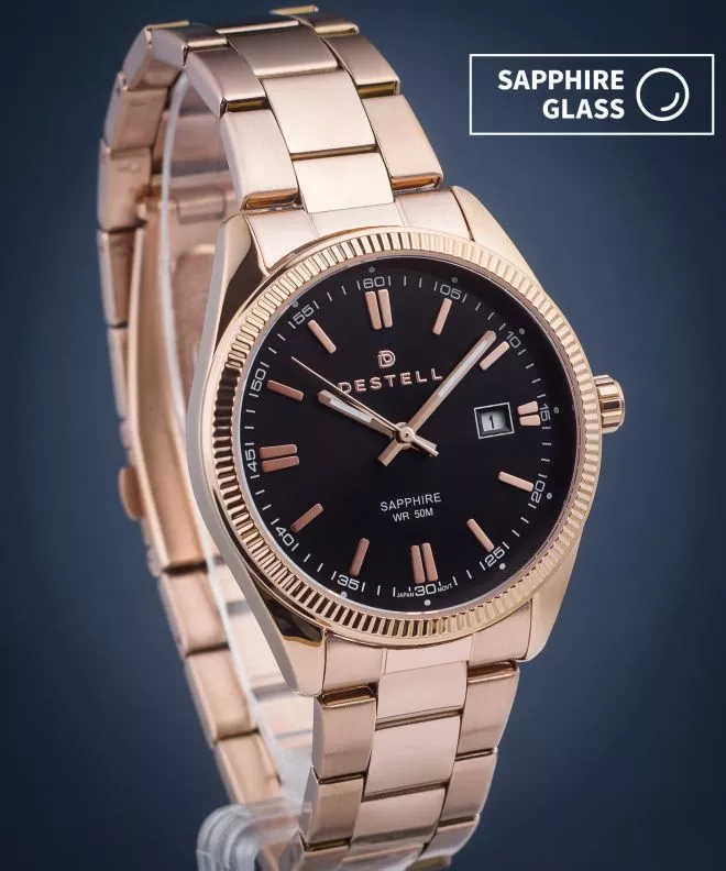 Ρολόι Ανδρικά DESTELL Loup Black Rose Gold Steel Sapphire LU3857-17-207S