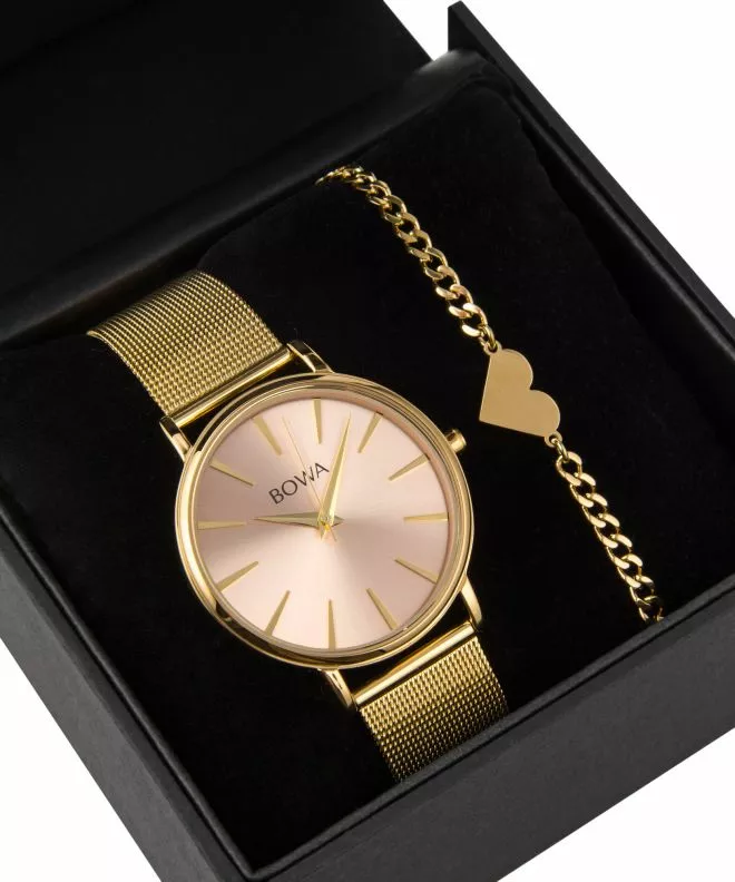BOWA Praha Pink-Gold Mesh 38 Gift Set (ρολόι + βραχιόλι) PH384-124-184M-419-02