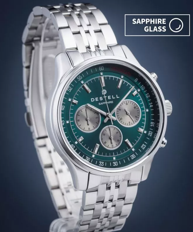 Ρολόι Ανδρικά DESTELL Circinus Green Silver Steel Chronograph Sapphire CR415-05-205J