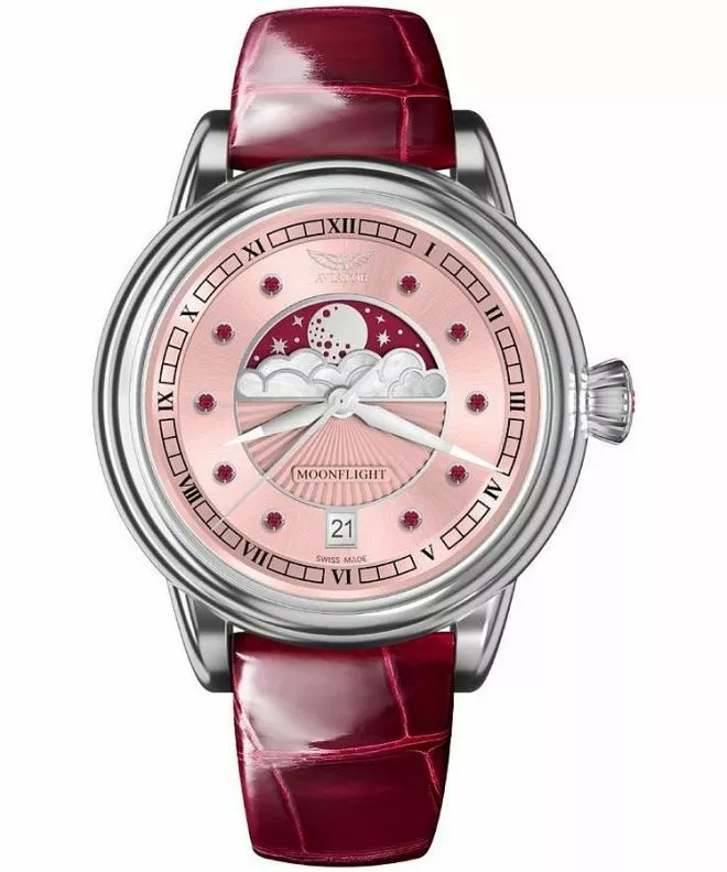 Ρολόι Γυναικεία Aviator Moonflight Gemstone Edition Pink Red Ruby Limited Edition V.1.33.0.417.4