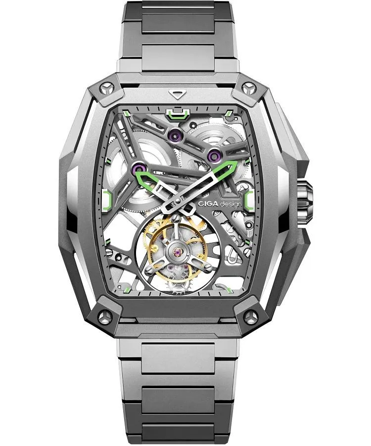 Ρολόι Ανδρικά Ciga Design Hunter Tourbillon Series Z Automatic Titanium Skeleton Z037-TT01-1T6B