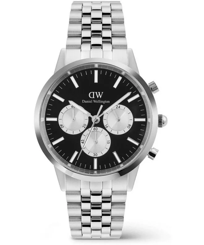 Ρολόι Ανδρικά Daniel Wellington Iconic Arch 5-Link Onyx Panda Silver Chronograph DW00100873
