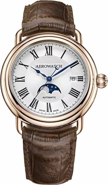 Ρολόι Ανδρικά Aerowatch 1942 Moon Phases Automatic 77983-RO01