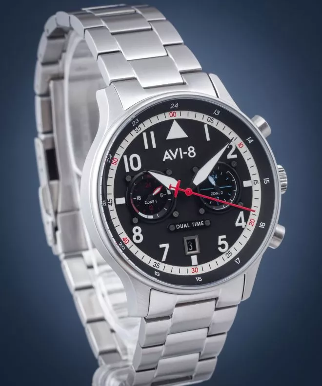 Ρολόι Ανδρικά AVI-8 Hawker Hurricane Carey Dual Time Rangoon AV-4088-11