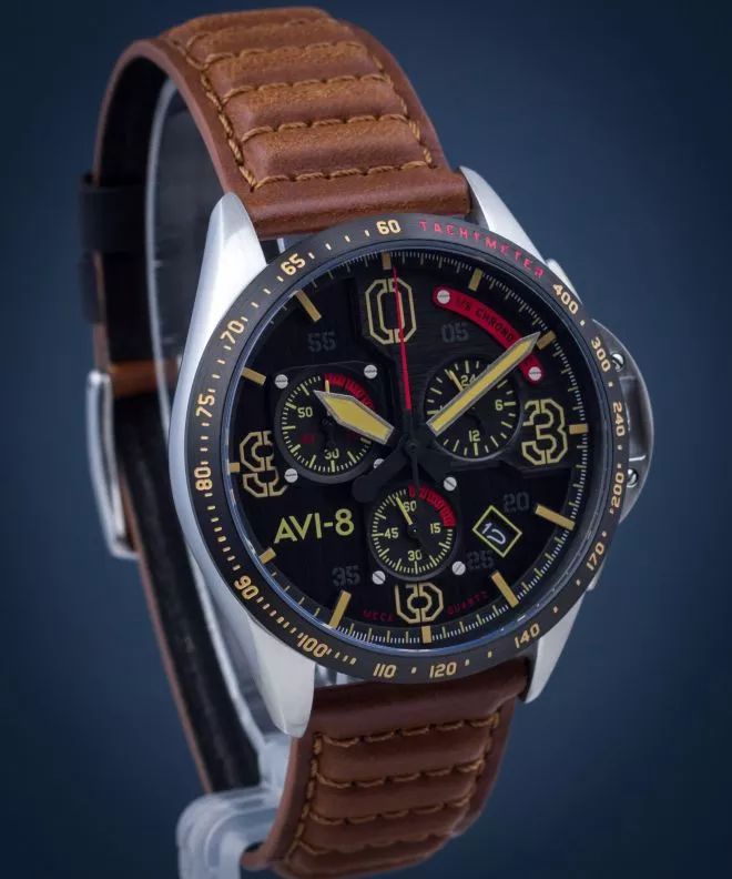 Ρολόι Ανδρικά AVI-8 P-51 Mustang Blakeslee Chronograph Bronze Oak AV-4077-02