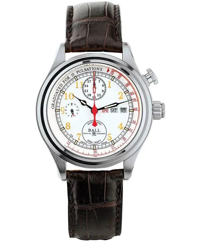 Ρολόι Ανδρικά Ball Trainmaster Doctor's Chronograph Limited Edition CM1032D-PT-L1J-WH