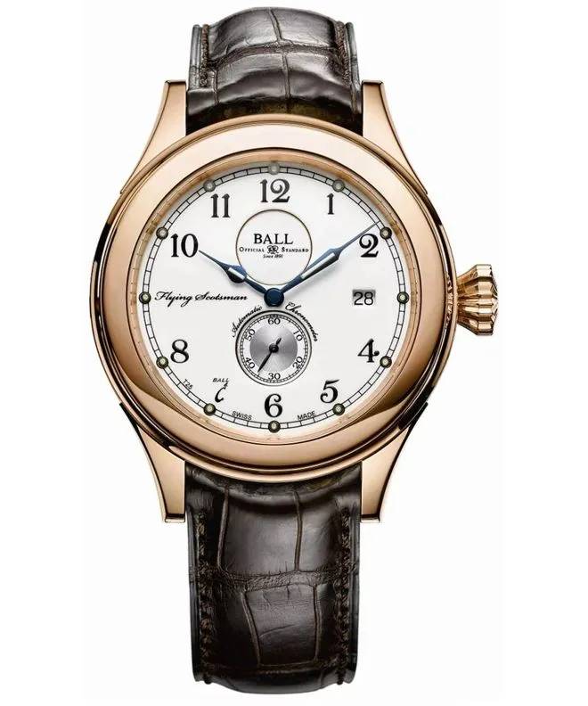 Ρολόι Ανδρικά Ball Trainmaster Flying Scotsman 18K Gold Limited Edition NM2198D-PG-LCJ-WH