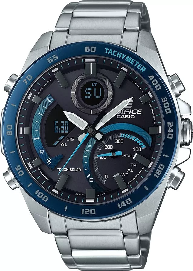 Ρολόι Ανδρικά Casio Edifice Premium Bluetooth Sync LCD Chrono Tough Solar ECB-900DB-1BER