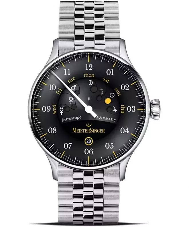 Ρολόι Ανδρικά Meistersinger Astroscope Black/Yellow Automatic Limited Edition S-AS902Y_MGB20