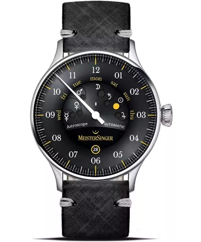 Ρολόι Ανδρικά Meistersinger Astroscope Black/Yellow Automatic Limited Edition S-AS902Y_SVSL01