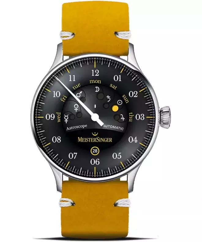 Ρολόι Ανδρικά Meistersinger Astroscope Black/Yellow Automatic Limited Edition S-AS902Y_SVSL018