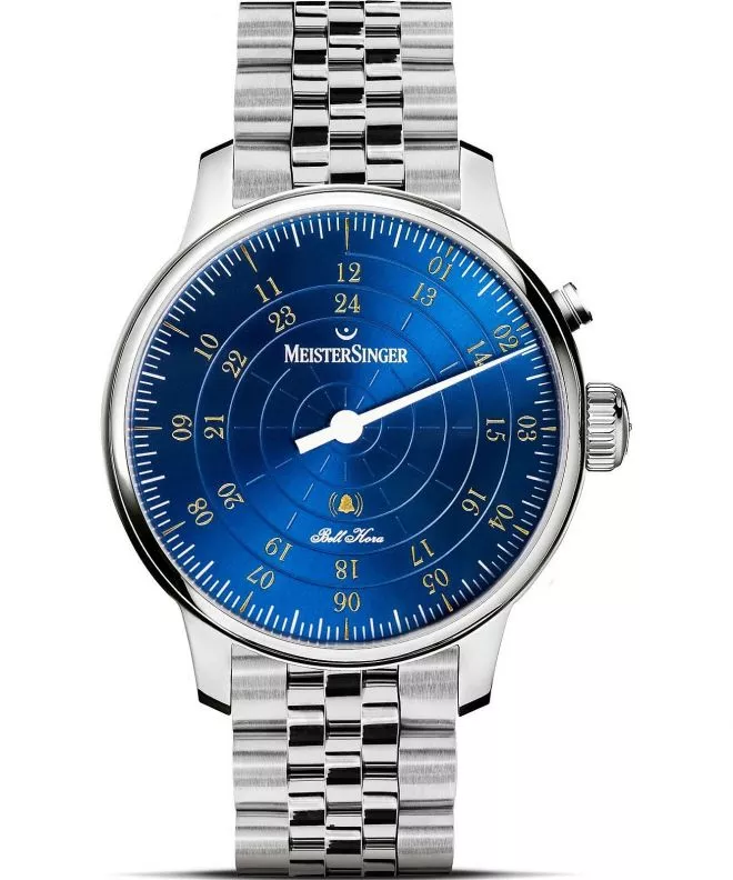 Ρολόι Ανδρικά Meistersinger Bell Hora Medium Blue with Gold BHO918G_MGB20