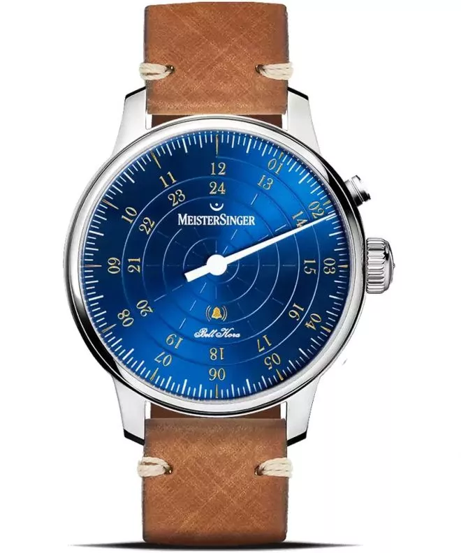 Ρολόι Ανδρικά Meistersinger Bell Hora Medium Blue with Gold BHO918G_SVSL03