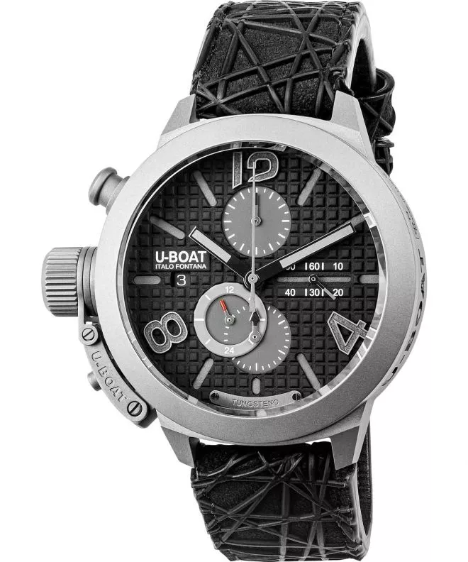 Ρολόι Ανδρικά U-Boat Classico 45 Titanium Tungsten Black Chronograph Automatic Limited Edition 3004
