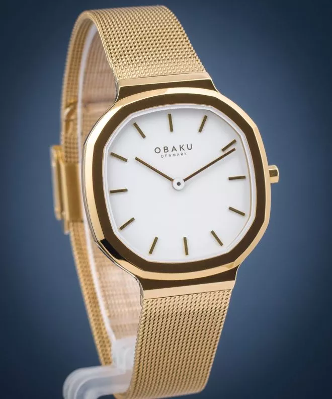 Ρολόι για Γυναίκες και Άνδρες Obaku Oktant Lille Gold V253LXGWMG