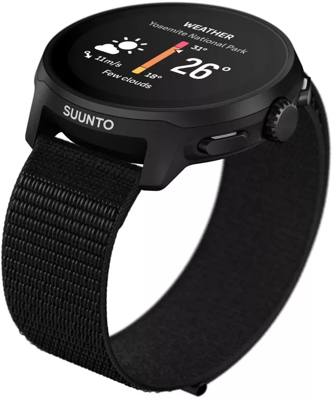 Αθλητικό Ρολόι για Γυναίκες και Άνδρες Suunto Run All Black Textile Strap SS051109000