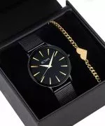 Ρολόι Γυναικεία BOWA Praha Black-Gold Mesh 38 Gift Set