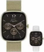 Smartwatch Γυναικεία Garett Signature Flow Gold Mesh SET