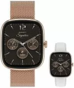 Smartwatch Γυναικεία Garett Signature Flow Rose Gold Mesh SET