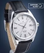 Ρολόι Ανδρικά DESTELL Loup White Silver Black Leather Sapphire