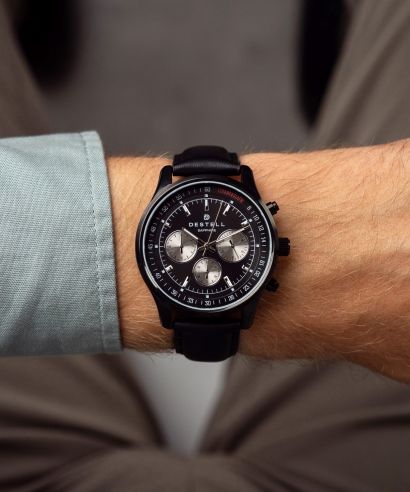 Ρολόι Ανδρικά DESTELL Circinus Full Black Leather Chronograph Sapphire